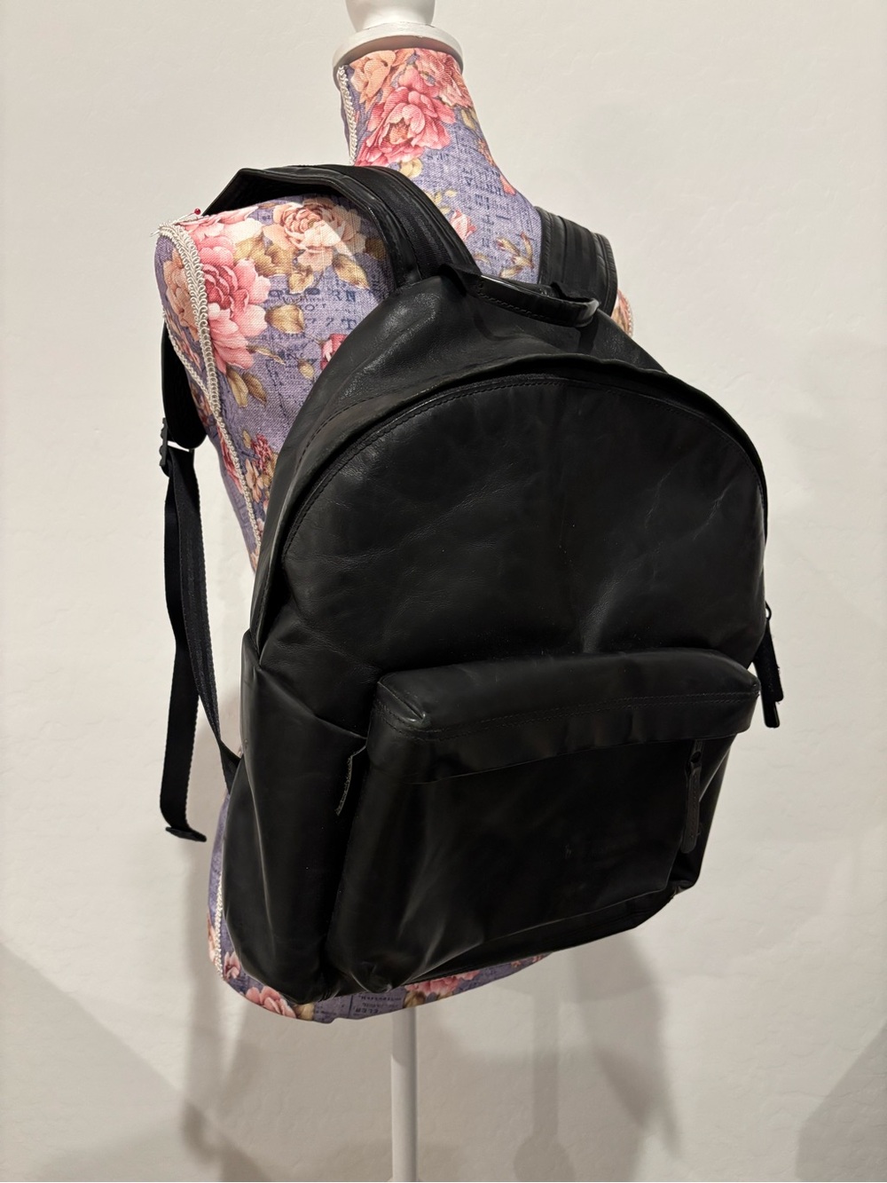 Eastpak Padded Pak R Classic Black Ink Leather Backpack